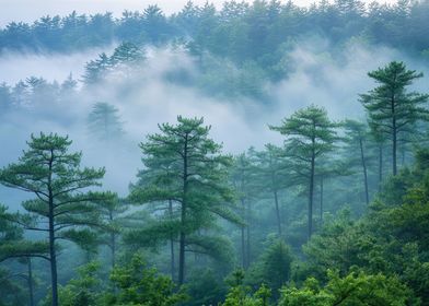 Misty Forest Landscape