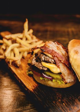 Bacon Cheeseburger with Fries