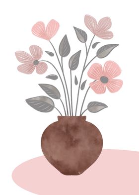 Pink Flowers in Vase