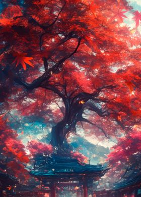 Red Maple Tree Landscape