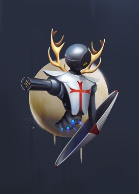 Robot Knight with Antlers