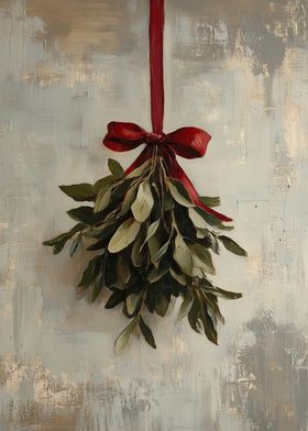 Mistletoe with Red Bow