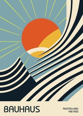 Bauhaus Sunburst Poster