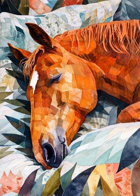 Sleeping Horse Watercolor