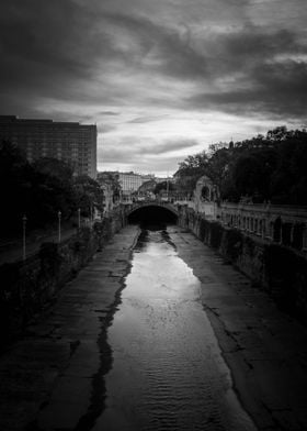 Vienna City Canal Under Bridge