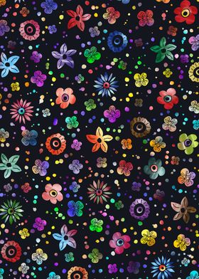 Rainbow Floral Pattern