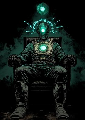 Cyberpunk Figure in Chair