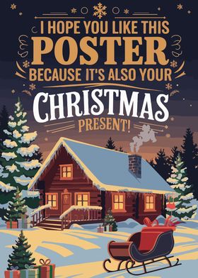 Christmas Cabin Poster