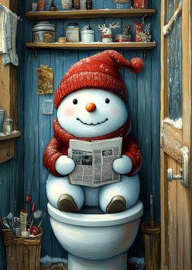 Snowman on the Toilet