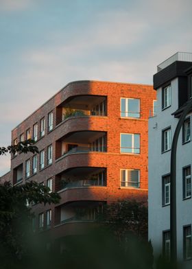 Brick Building at Sunset