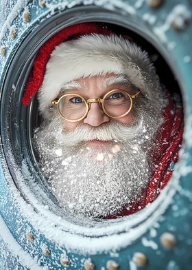 Santa Claus Peeking Through