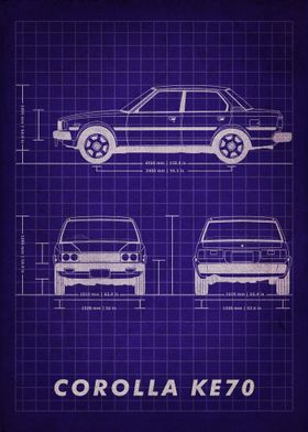 Toyota Corolla KE70 Blueprint