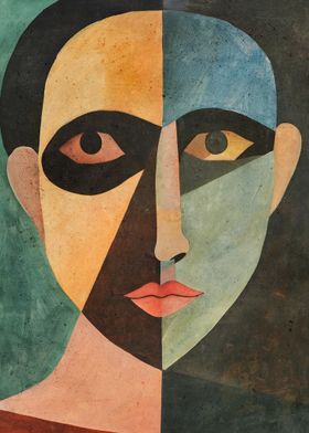 Abstract Cubist Portrait