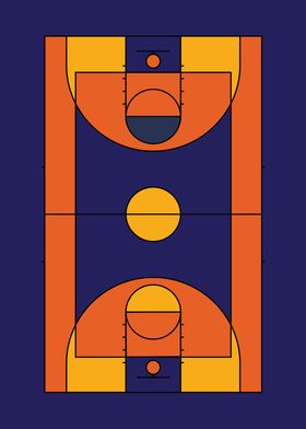 Basketball Court Illustration