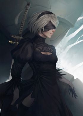 2B Nier Automata Art