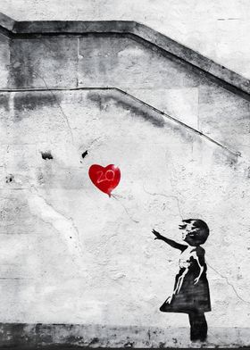 Girl with Balloon Graffiti Banksy