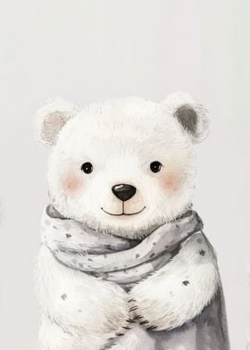 Cute Polar Bear Watercolor