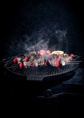 Grilled Skewers with Smoke