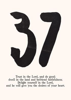 Pslam 37, Bible verse, Christian art, Biblical Poster