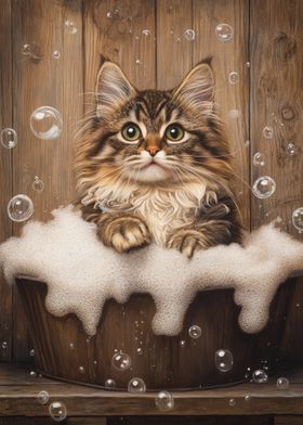 Maine Coon Bubble Bath