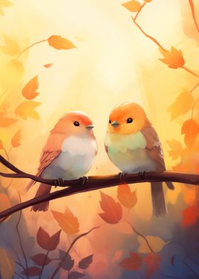 Two Birds on Branch