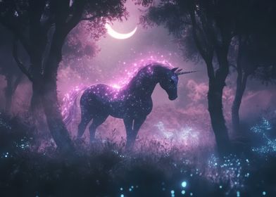 Magical Unicorn in Forest