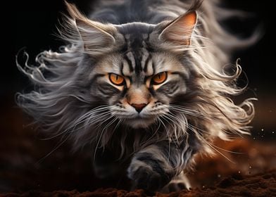 Maine Coon Cat Portrait