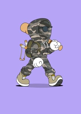 Camouflage Character Walking