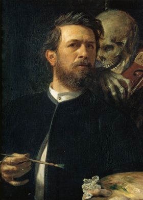 Self-Portrait with Skeleton