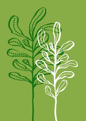 Abstract Green Plant Illustration