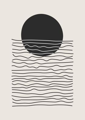 Minimalist Sun and Waves