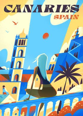 Canaries Spain Travel Poster