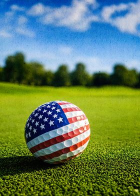 American Flag Golf Ball