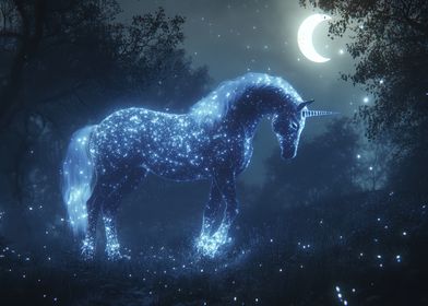 Glowing Unicorn in Forest