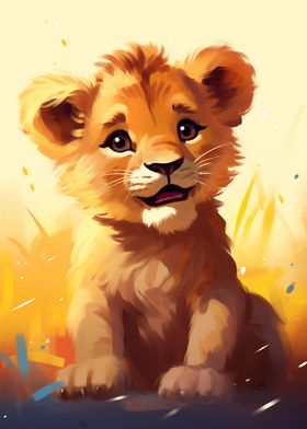 Cute  Baby Lion Cub 