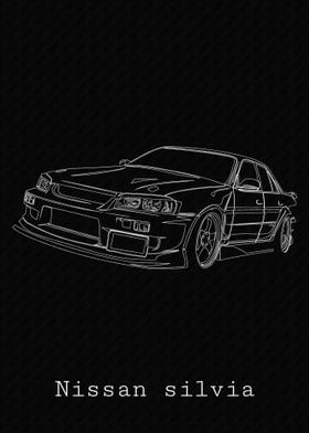 Nissan Silvia Line Art