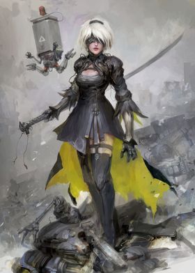 2B Nier Automata Art