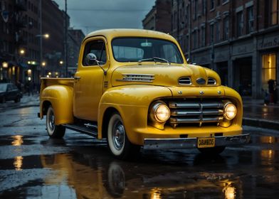 Vintage Yellow Pickup Truck