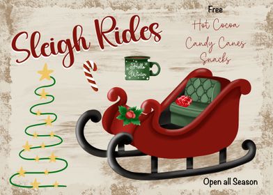 Sleigh Rides Christmas Sign