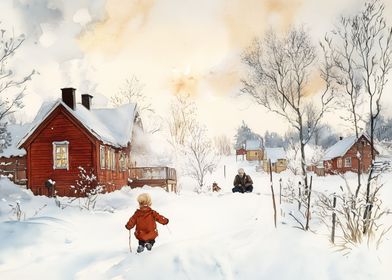 Childhood winter memory with dad