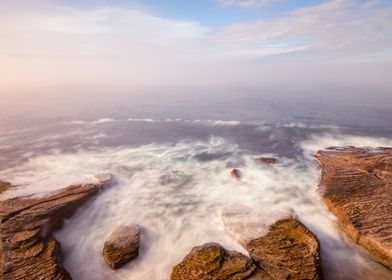 Ocean Mist and Rocks