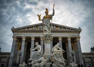 Vienna Greek Goddess Statue on Building