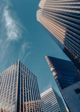 Skyscrapers Against Blue Sky