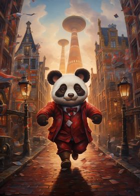 Panda in Red Suit