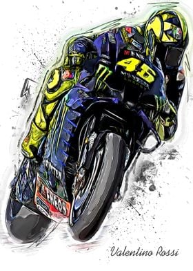 Valentino Rossi Motorcycle Art