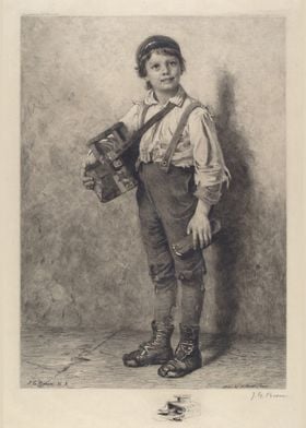 Young Newsboy with Papers