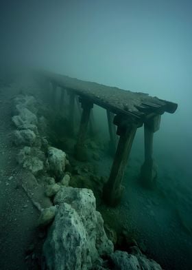 Submerged Pier in Fog