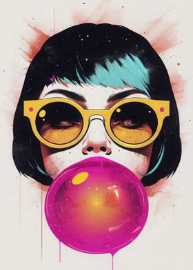 Bubblegum Woman Pop Art