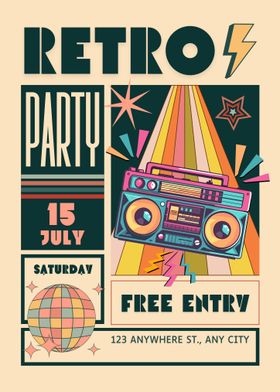 Retro Party Invitation