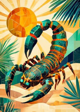 Geometric Scorpion Desert Aura Art